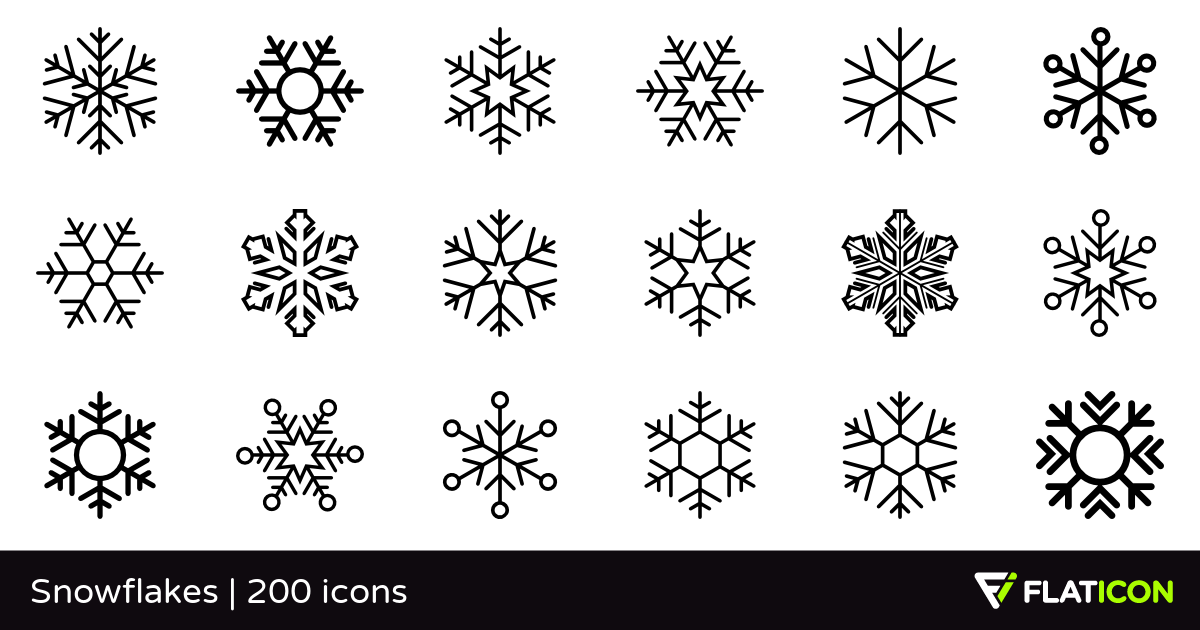 Snowflakes 200 free icons (SVG, EPS, PSD, PNG files).