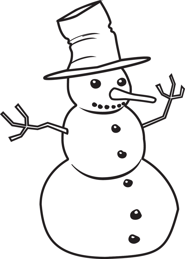 Transparent Snowman Clipart Black And White.
