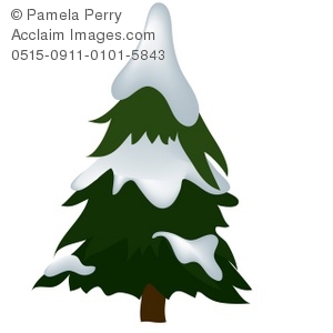 Snow Covered Christmas Tree Clip Art.