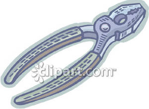 Pair of Snub Nose Pliers Royalty Free Clipart Picture.