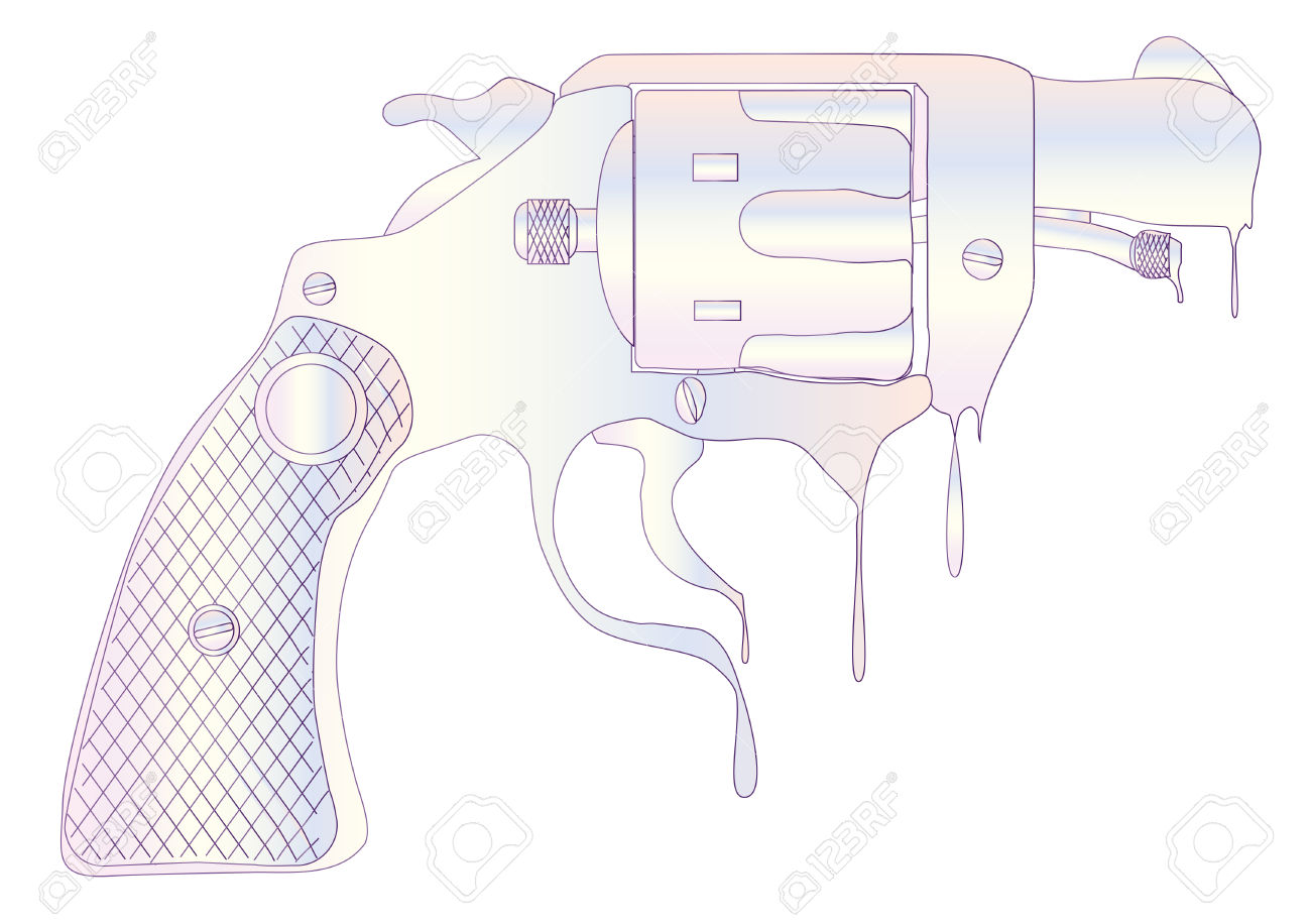 A Snub Nose Revolver Made From Melting Ice Royalty Free Cliparts.