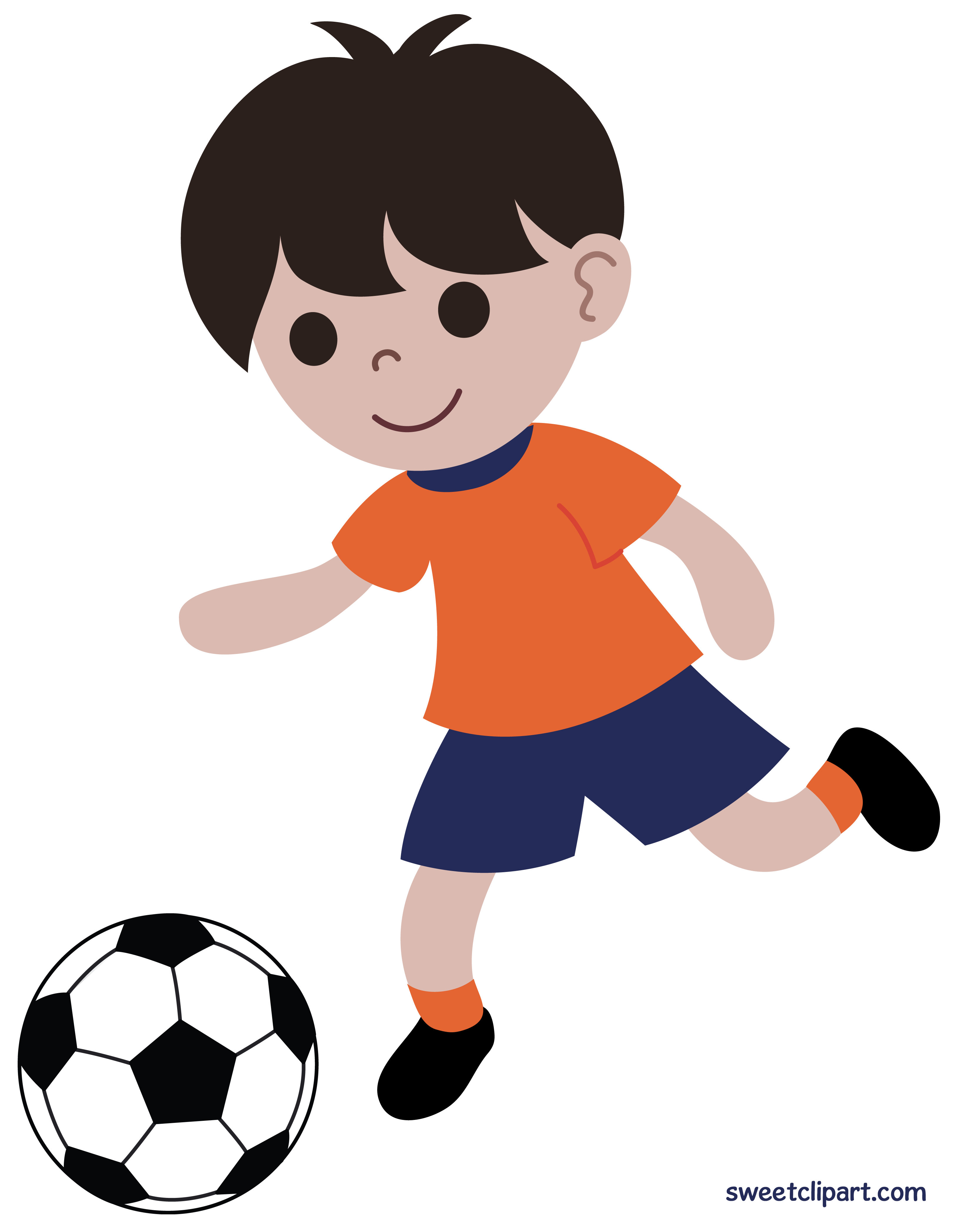 Boy Playing Soccer Clip Art.
