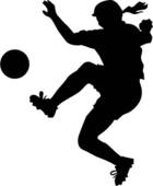 Girl Kicking Soccer Ball Clip Art.