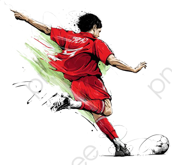 Soccer Player, Soccer Clipart, Hand Painted, Football PNG.