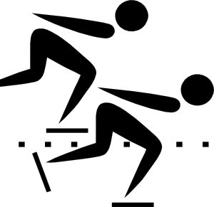 Olympic Sports Speed Skating Pictogram Clip Art.