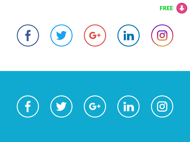New Free Social Media icons with original colors.