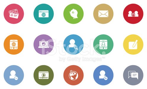 communication and social media icons Clipart Image.