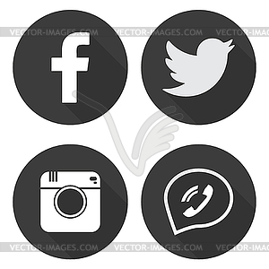 Set social media icons in flat style.