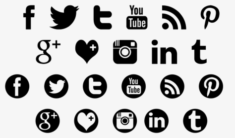 Transparent Background Social Media Vector Icons ,.