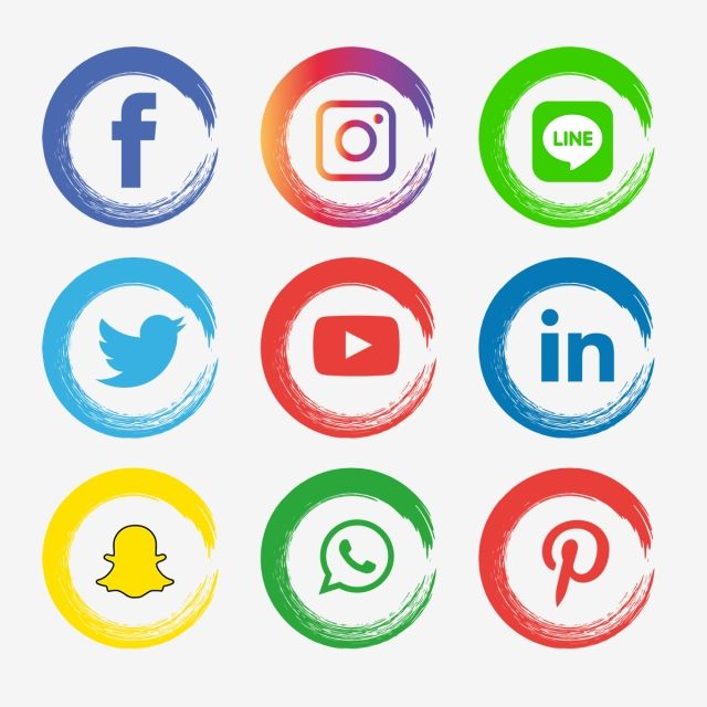 Social Media Icons Set Logo Vector Illustrator, Social.