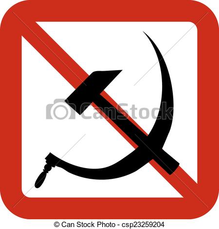 Vector Clipart of No socialism sign on white background. Vector.