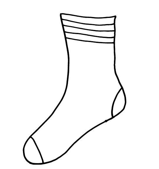 sock clipart outline - Clipground