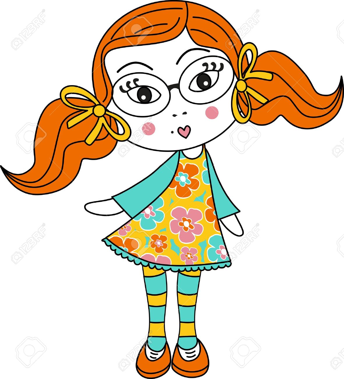 Girl With Striped Socks Royalty Free Cliparts, Vectors, And Stock.