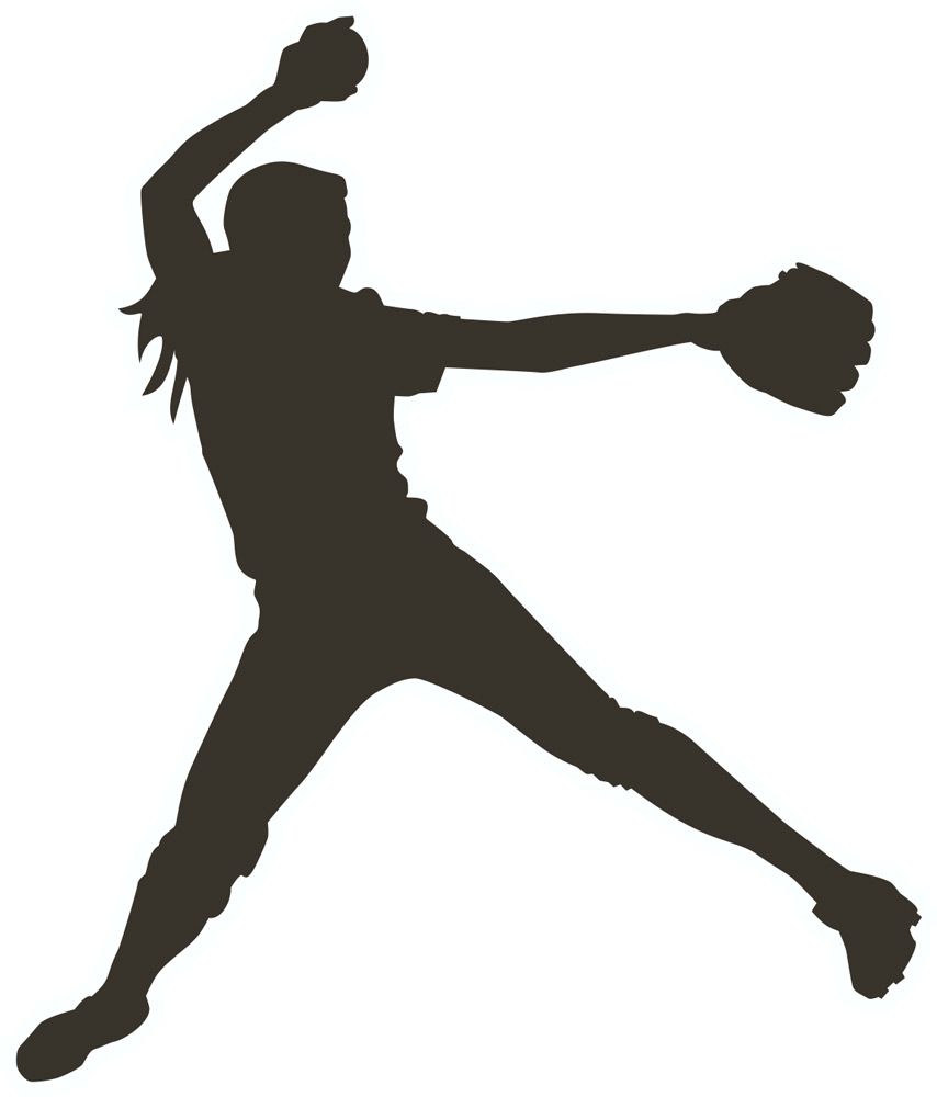 Girl softball pitcher clipart.