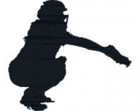 Softball Player Silhouette Clipart.