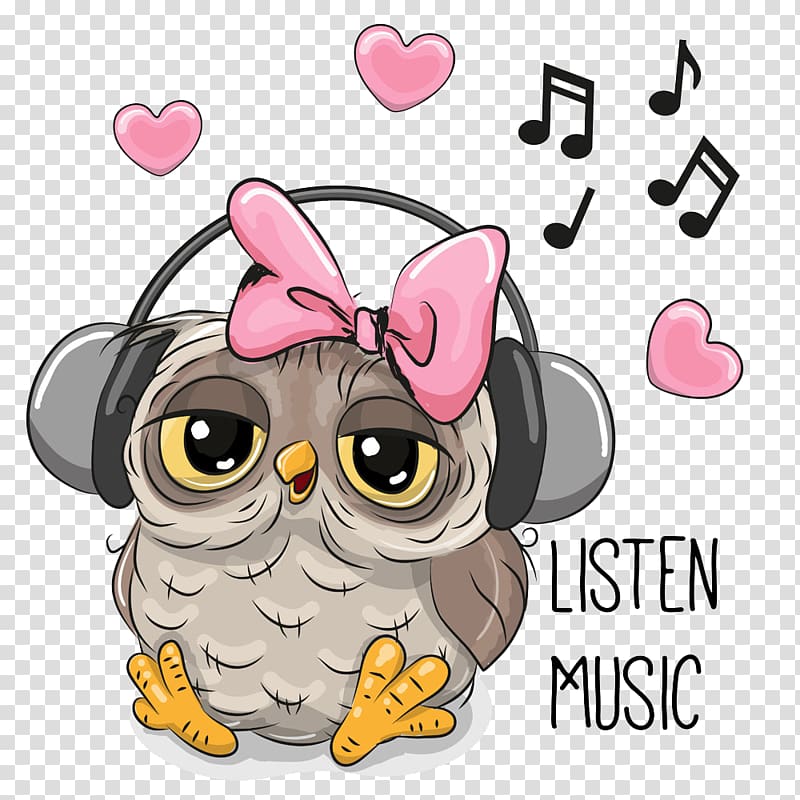 Big eyes owl songs transparent background PNG clipart.