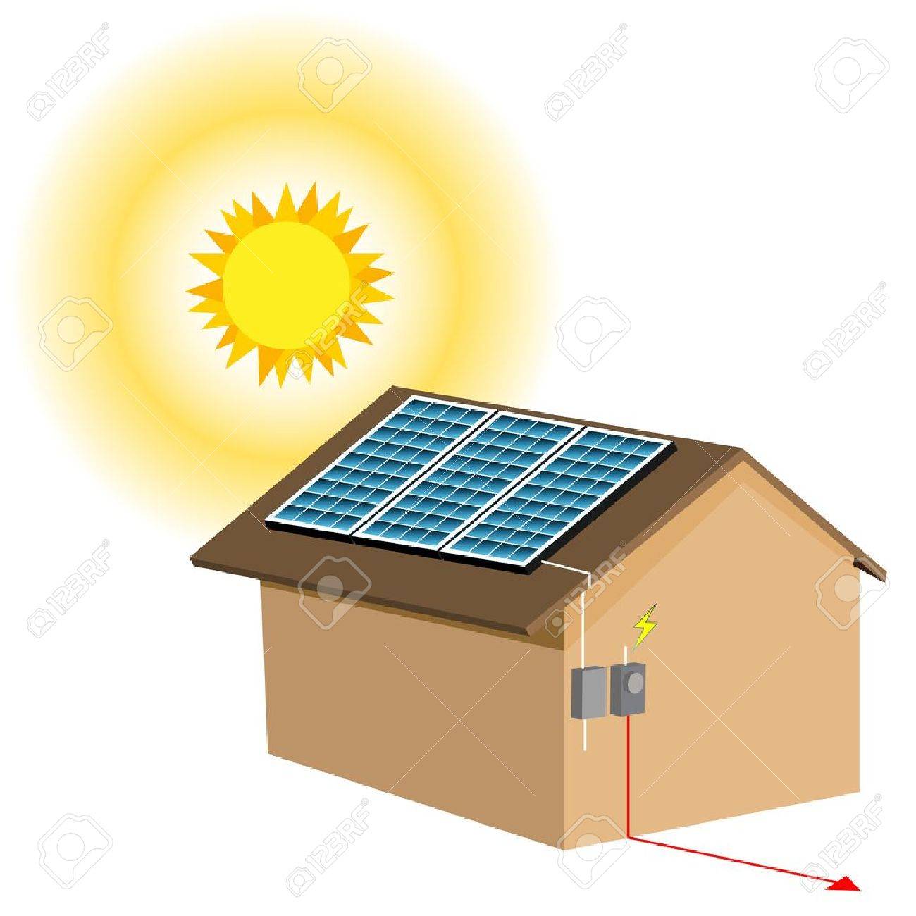 Solar Energy Panels Clipart.