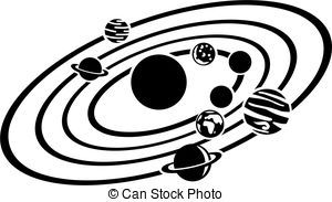 Image result for solar system clip art black and white.