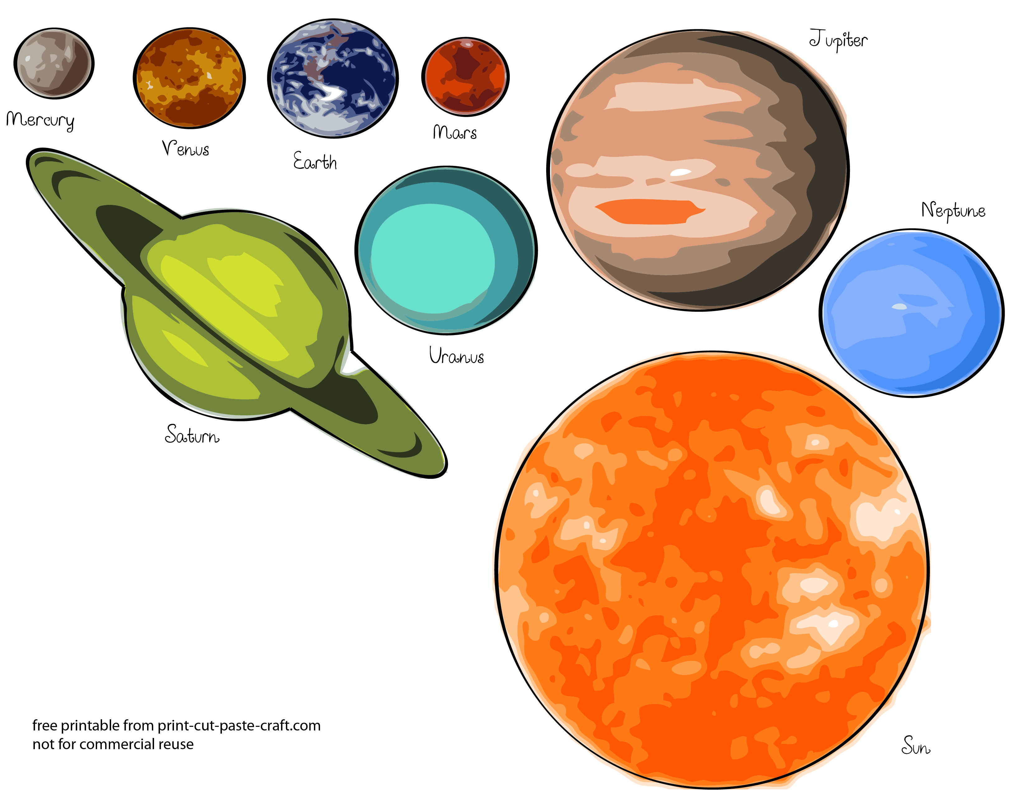 Free Printables Planets.