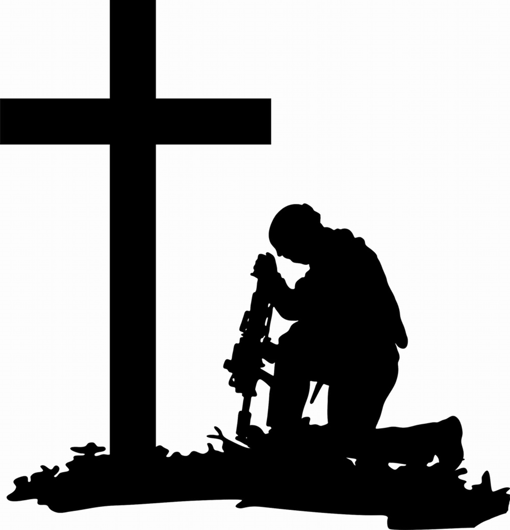 Soldier Praying Silhouette.