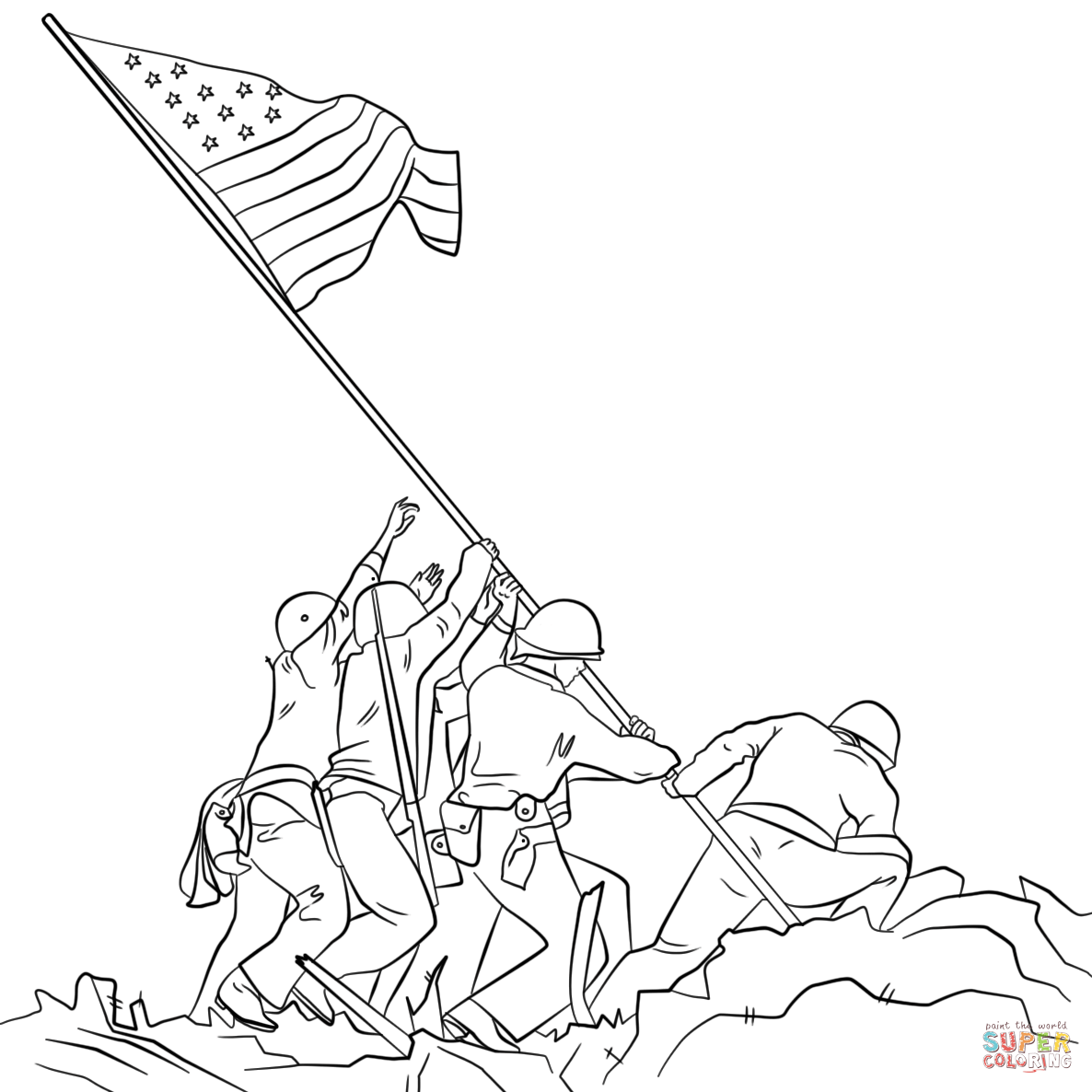 soldiers putting flag up drawing clipart 20 free Cliparts | Download