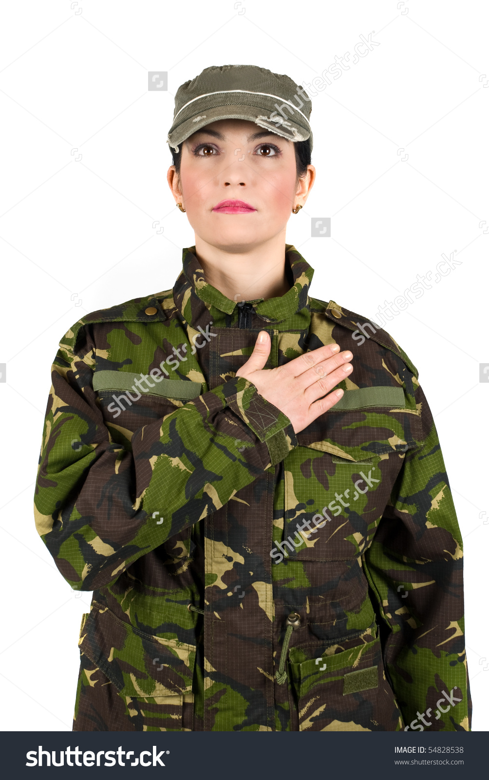 Army Soldier Swear Solemnly Hand On Stock Photo 54828538.
