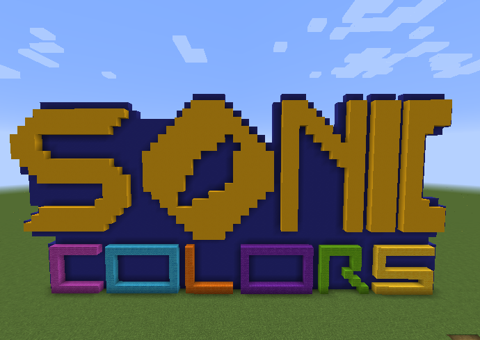 Snapshot 17w06a] Sonic Colors Logo in Minecraft. Minecraft.