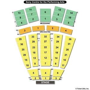 Sony Centre for the Performing Arts Seating Charts.