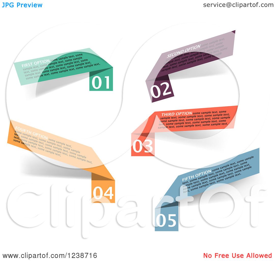 Clipart of Colorful Infographic Ribbons.