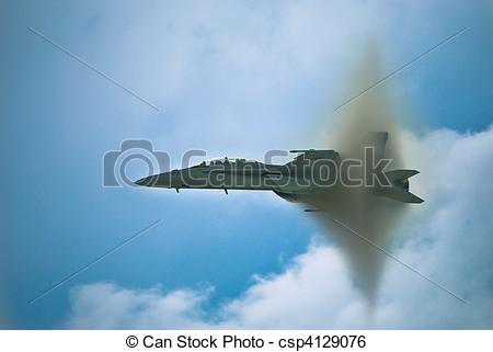 Stock Image of Jet Breaking Sound Barrier.