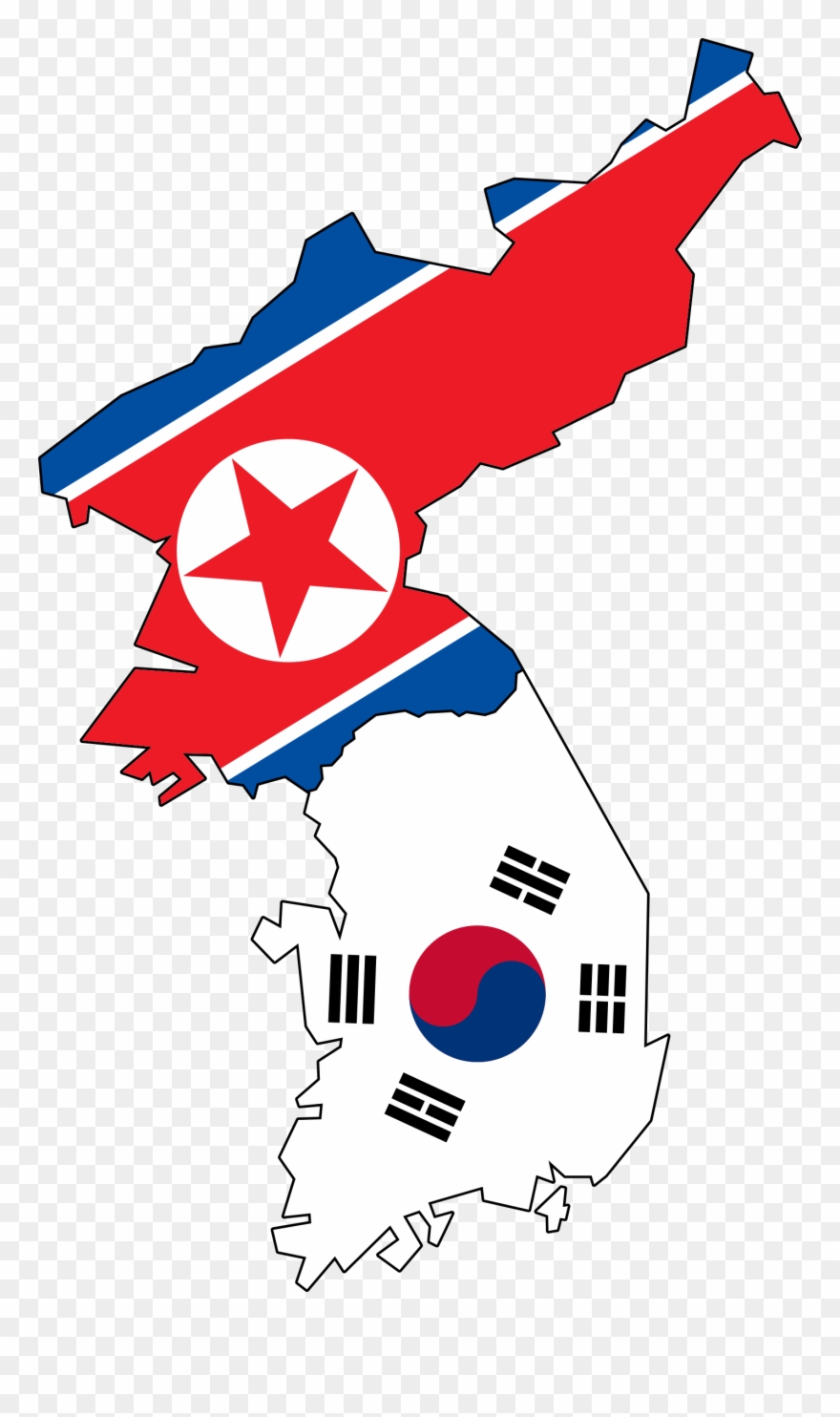 North And South Korea Map Helderateliers.