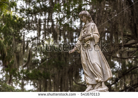 Woman Statue On Cemetery Stock Photos, Royalty.