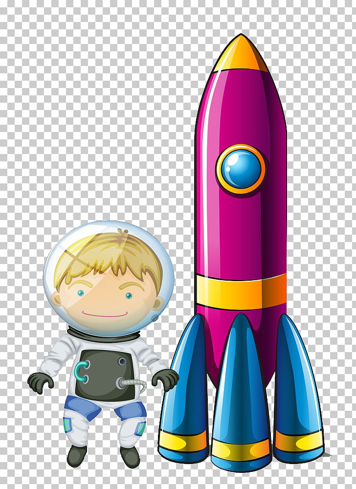 Rocket Astronaut Outer space Euclidean Illustration, Hand.