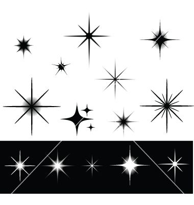 9 Vector Sparkle Star Clip Art Images.