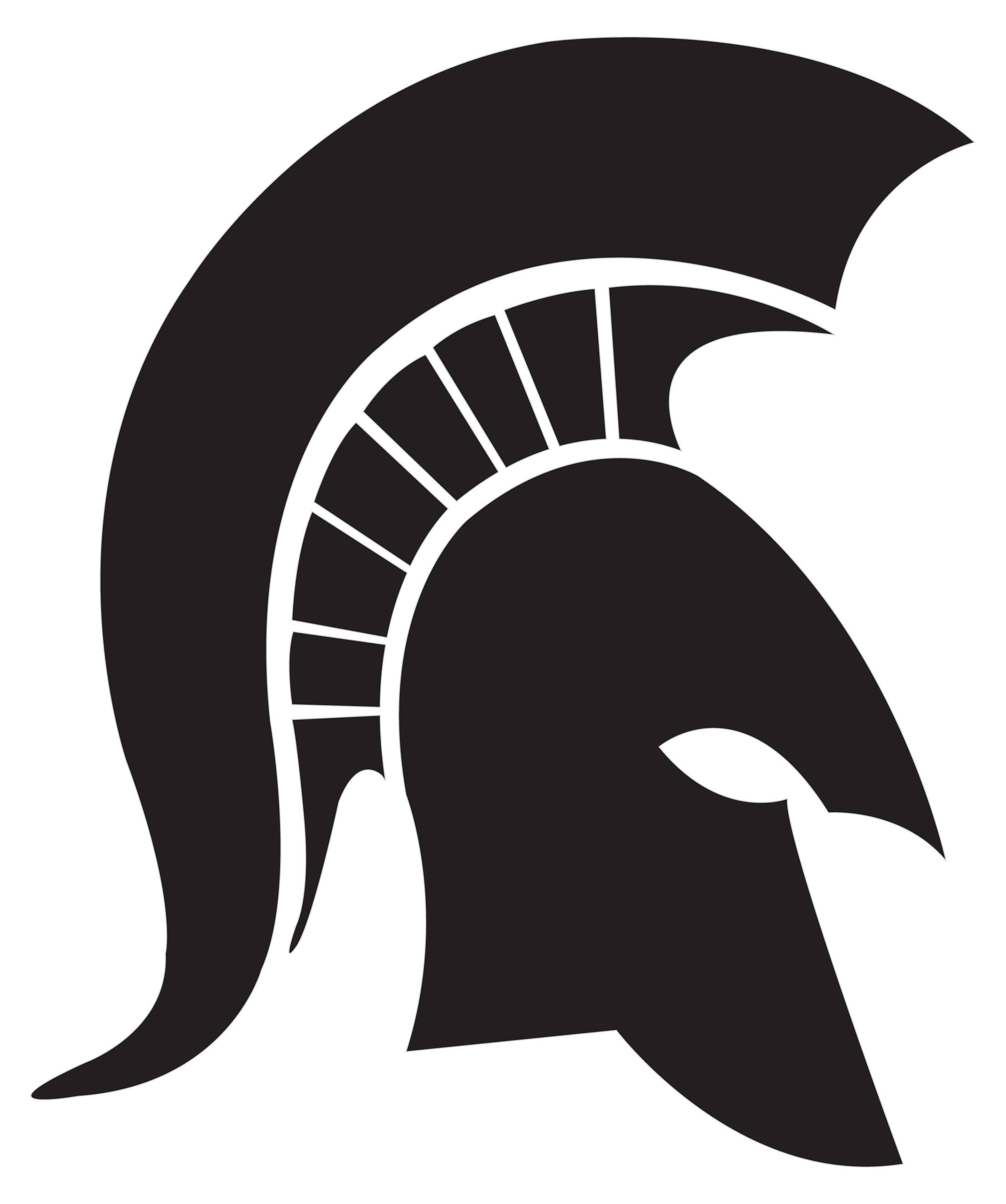 Clipart of the Black Spartan Helmet Logo free image.
