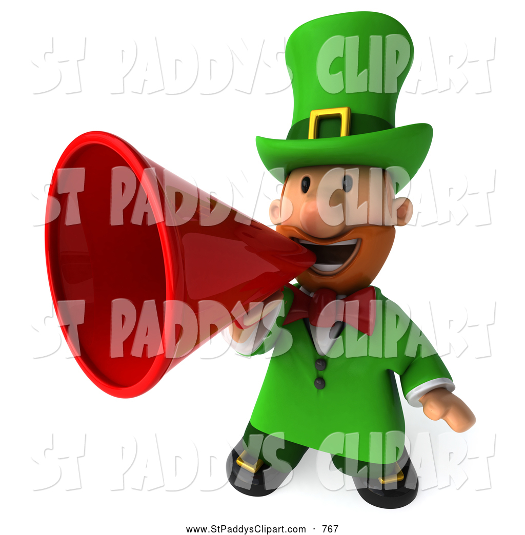 Royalty Free Speaking Trumpet Stock St. Paddy&s Day Designs.