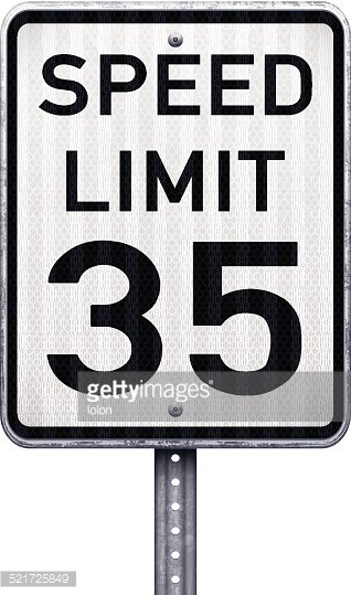 American Maximum Speed Limit 35 Mph Road Sign premium.
