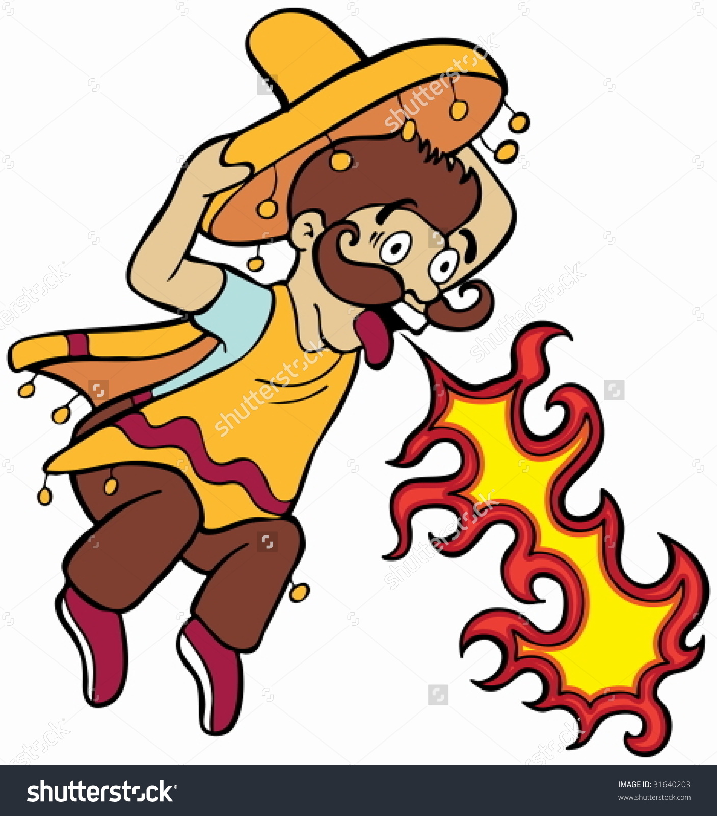 Spicy Food Mexican Cartoon Stock Vector 31640203.