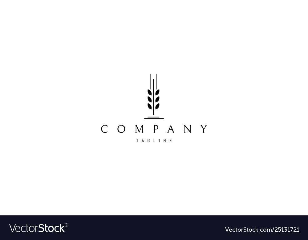 Wheat spike abstract black logo design.