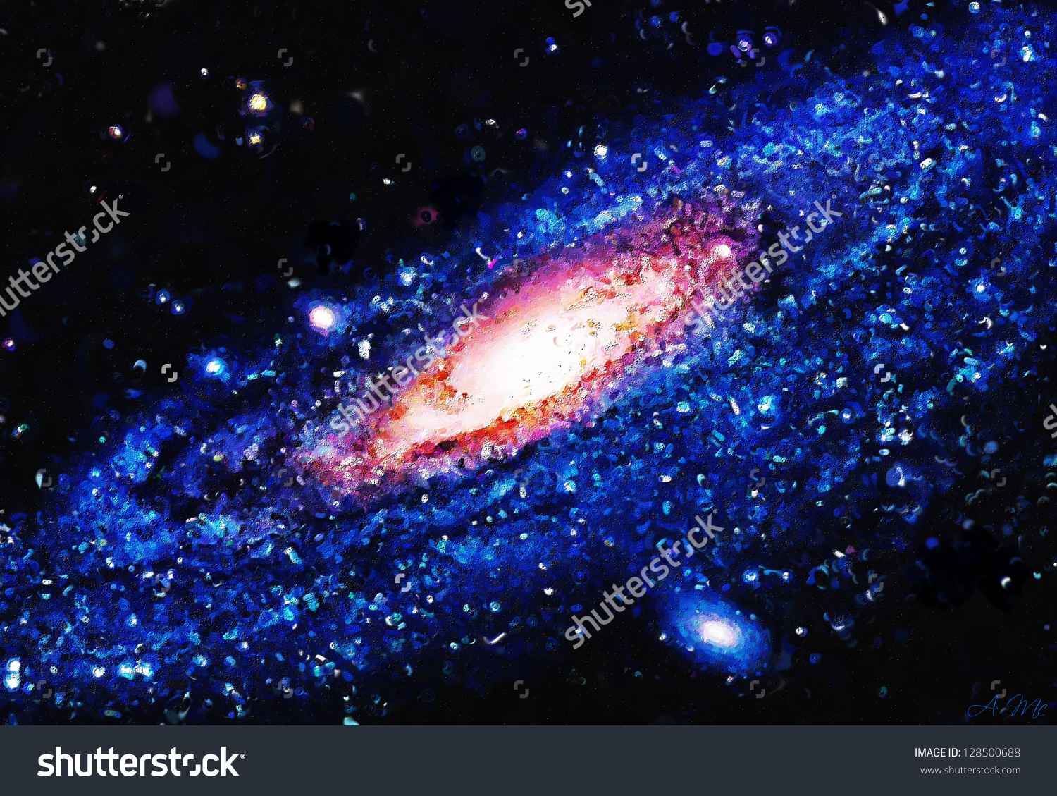 Painting Andromeda Spiral Galaxy This Painting Stock Photo.