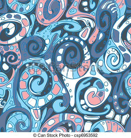 Vector Illustration of Seamless pattern with original spiral.