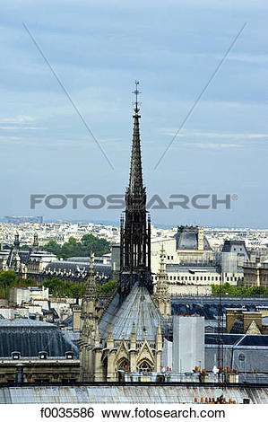 Stock Images of France, Paris (75), Ile de France, spire of the.