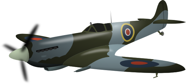 Spitfire plane clipart.