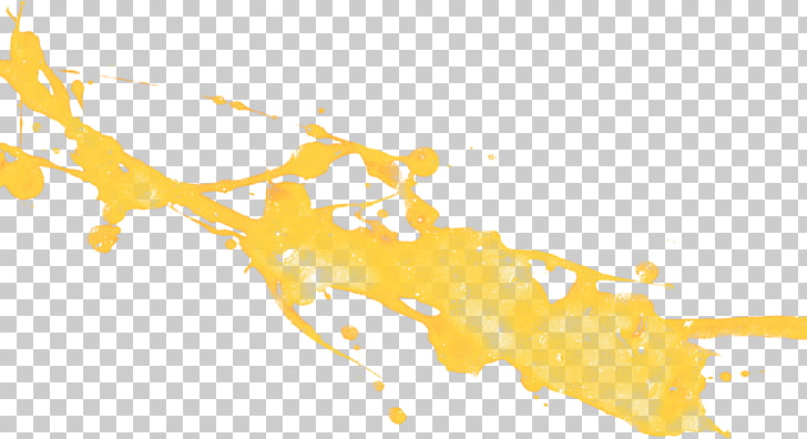 Yellow Paintbrush , paint, yellow paint splash PNG clipart.