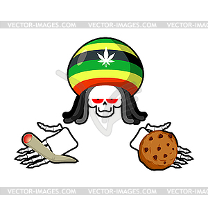 Rasta death offers cookies and joint or spliff..