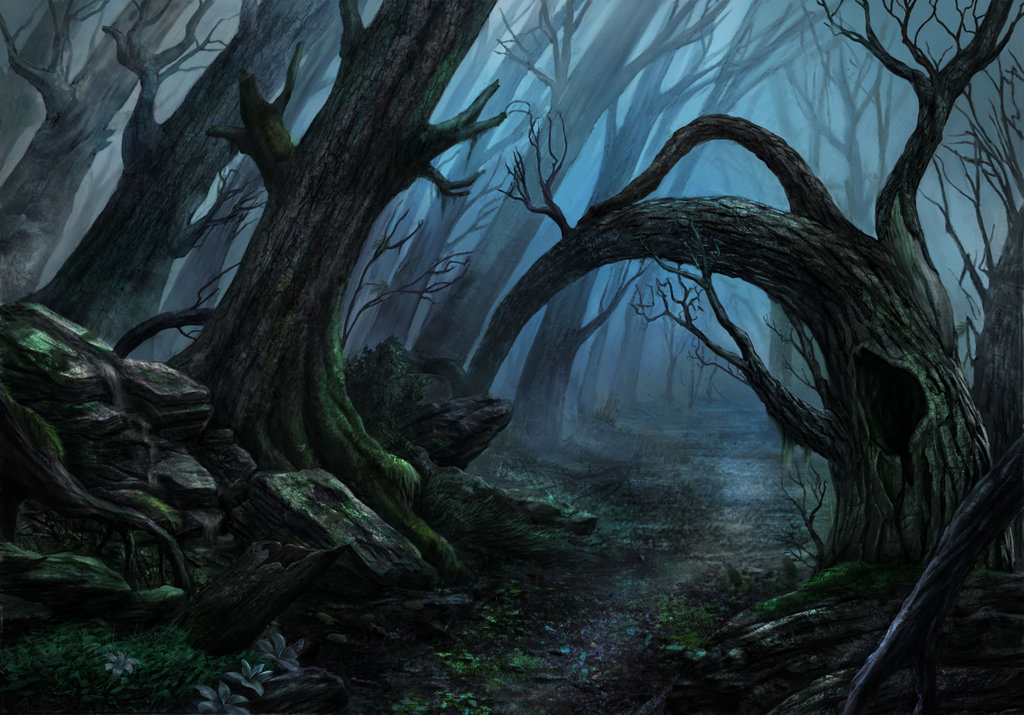 Spooky Forest Painting at PaintingValley.com.