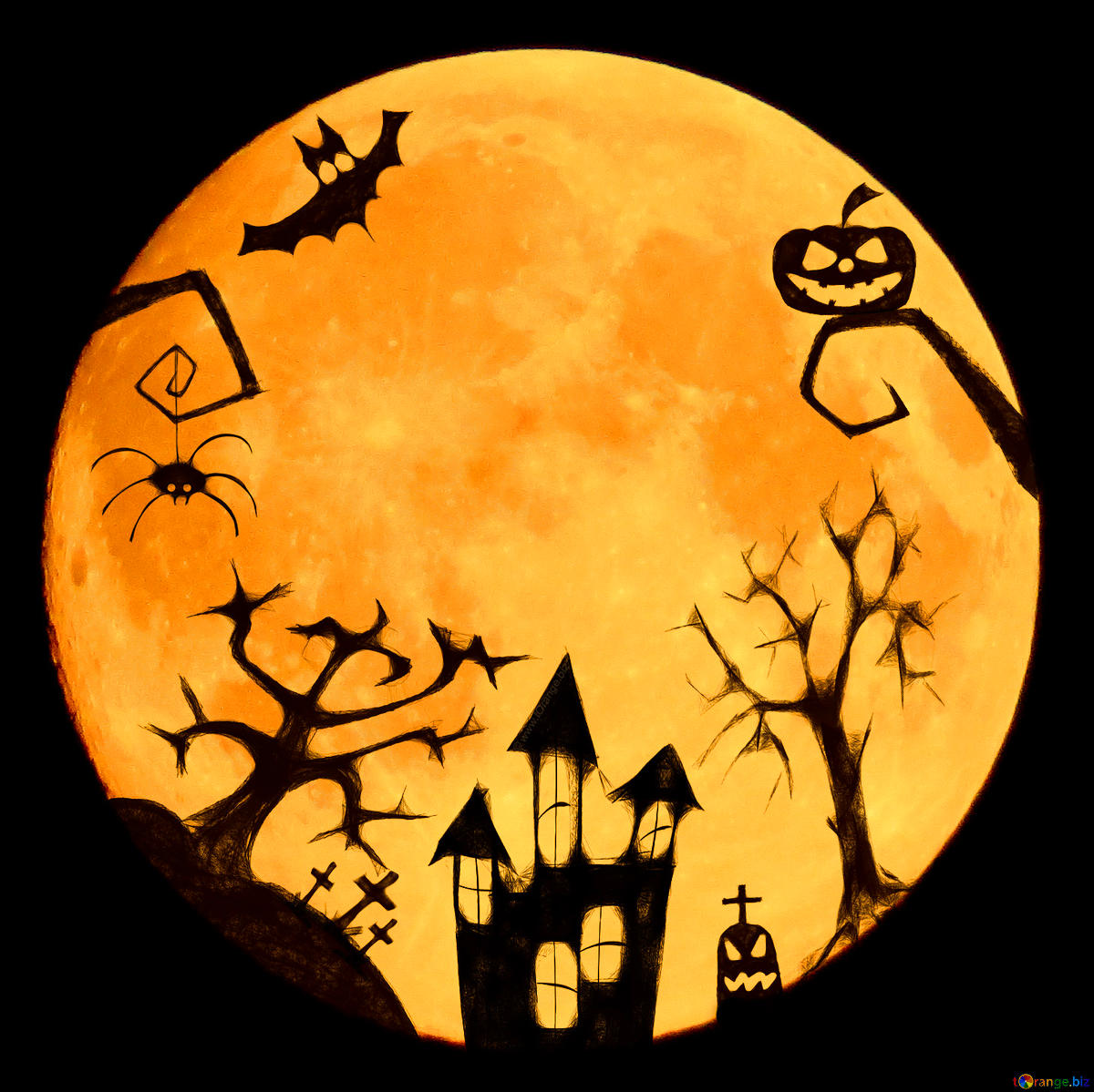 Download free picture Halloween moon clipart on CC.