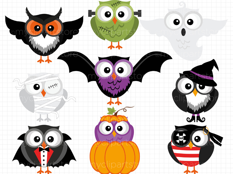 Clipart Halloween Owls by Linda Murray on Dribbble.