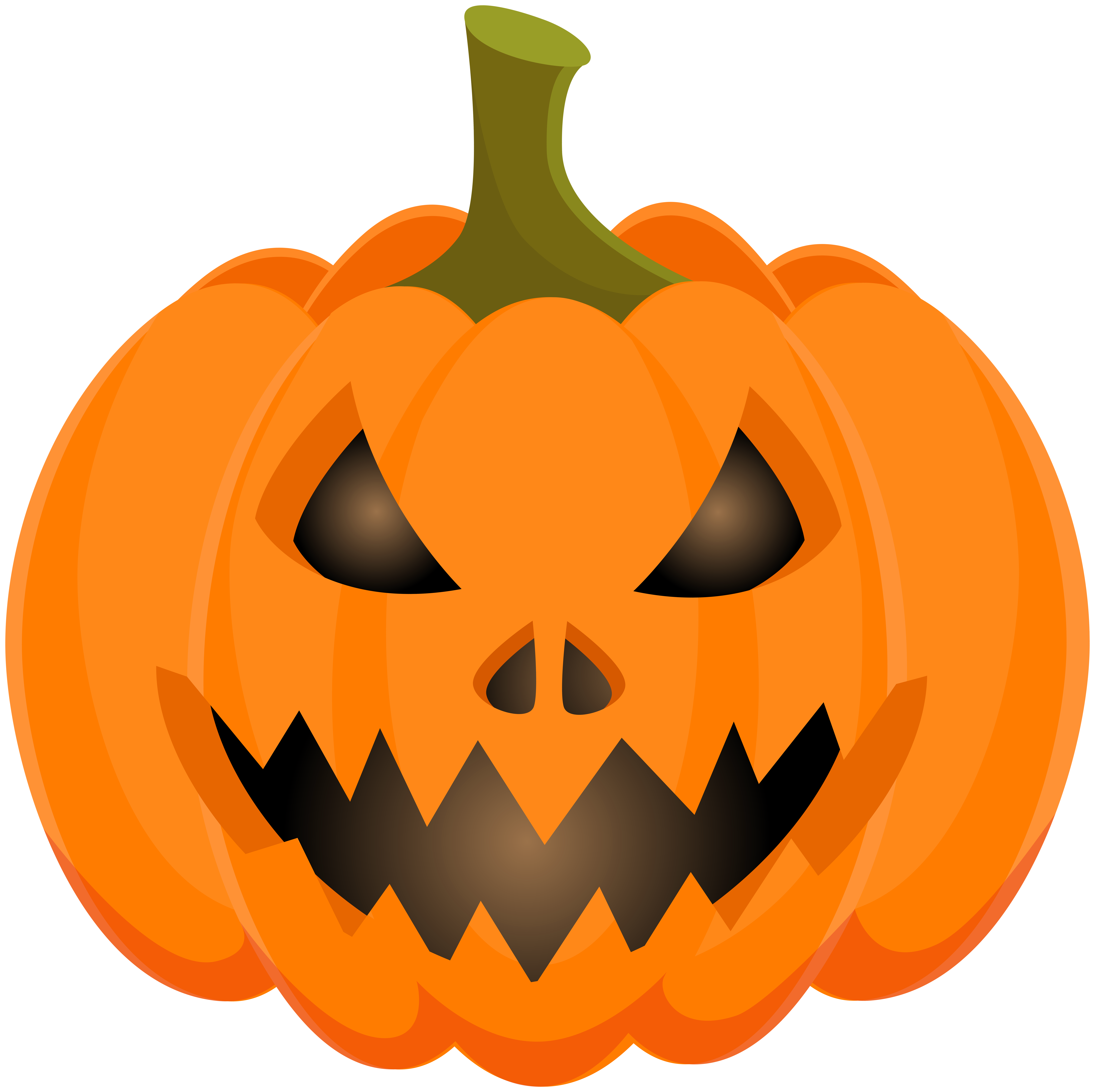 Halloween Scary Pumpkin PNG Clip Art.