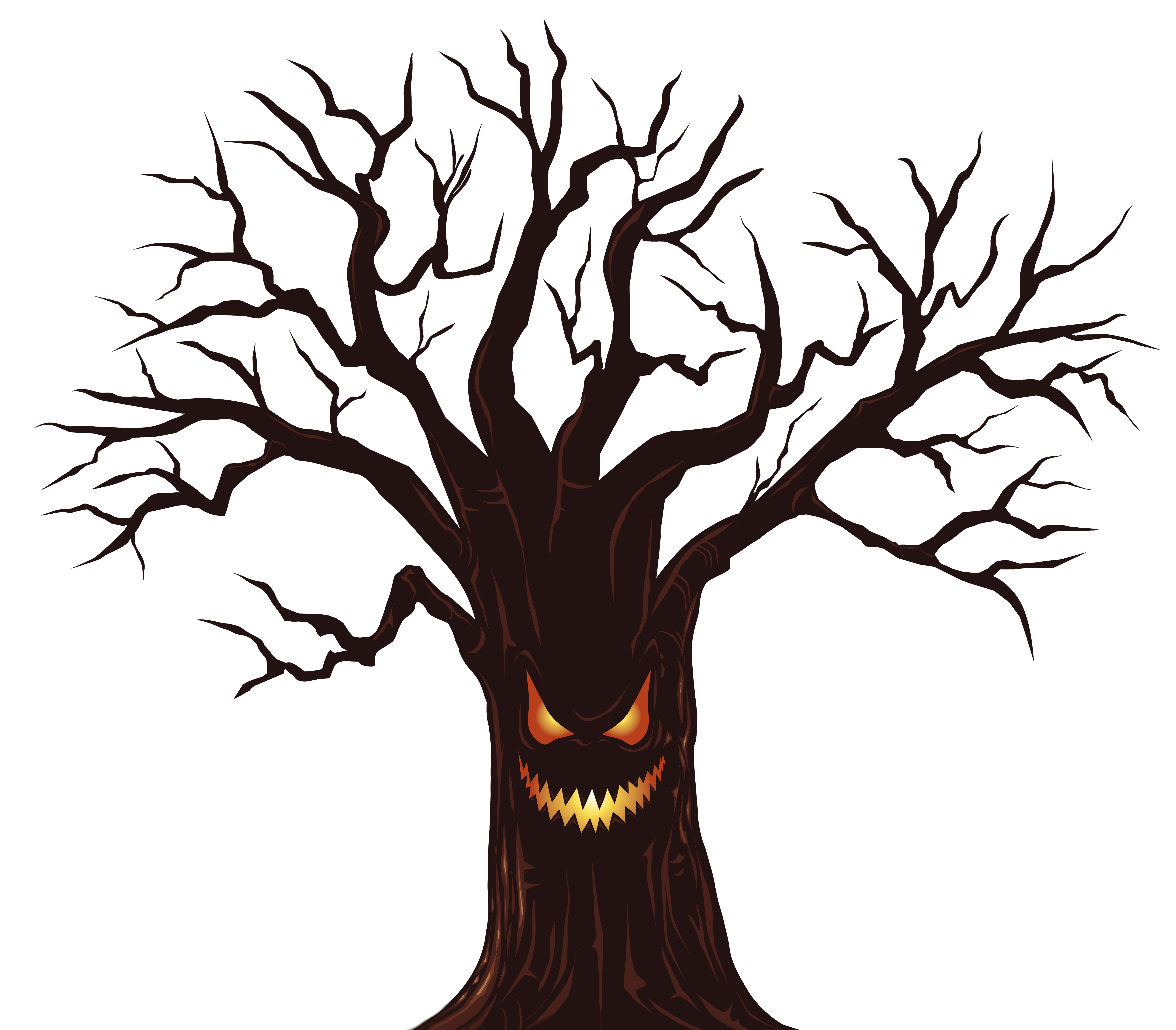 Halloween Spooky Tree PNG Clipart Image.